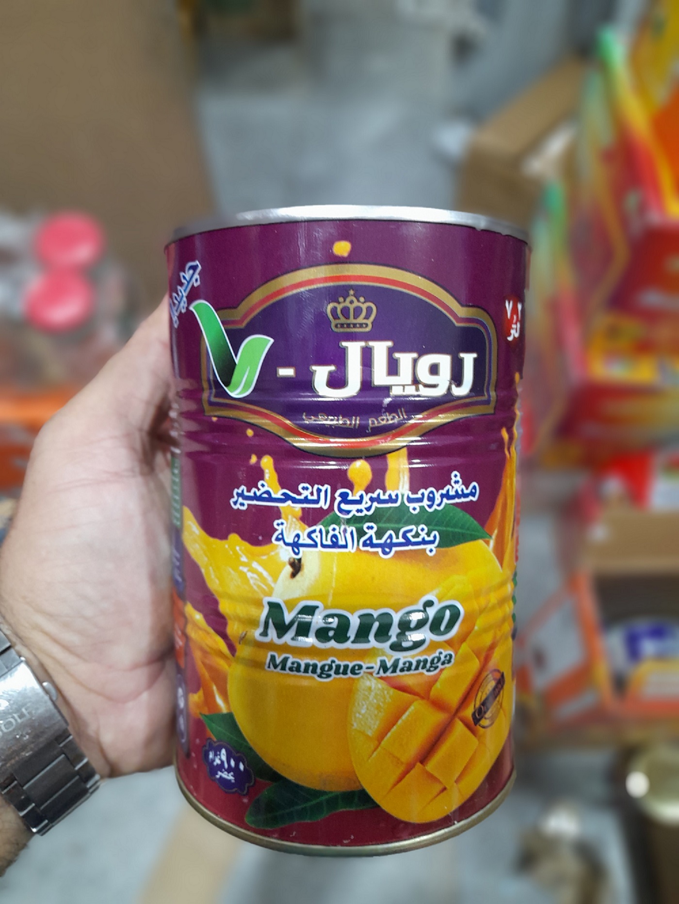 پودر شربت فوری میوه ای رویال (Royal) با طعم انبه لذیذ و درجه یک محصول امارات